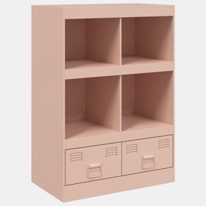 vidaXL Aparador alto 67x39x95 cm aço rosa