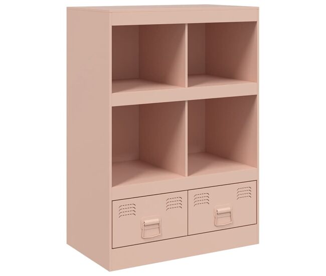 Vidaxl aparador de acero rosa 67x39x95 cm