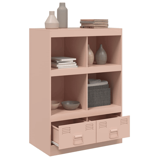 vidaXL Aparador alto 67x39x95 cm aço rosa
