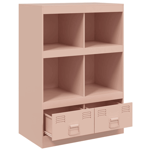 vidaXL Aparador alto 67x39x95 cm aço rosa