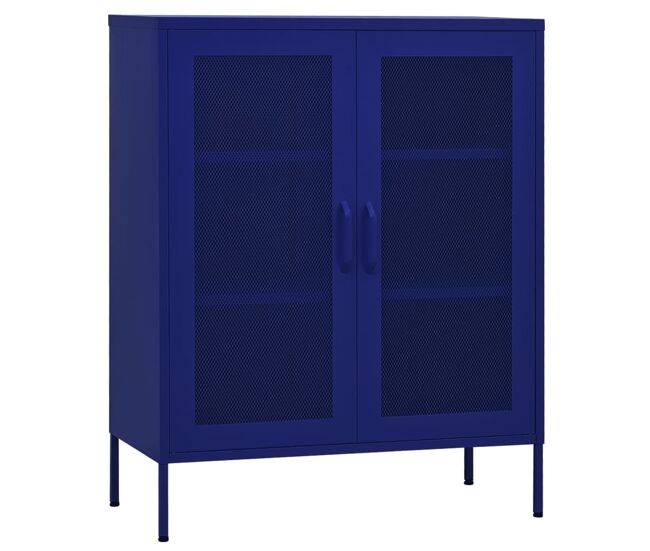 Vidaxl armario de almacenamiento acero azul marino 80x35x101,5 cm