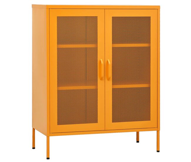 Vidaxl armario de almacenaje amarillo mostaza 80x35x101,5 cm acero