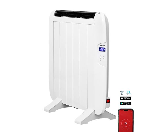 Yoevu - emisor térmico de aluminio | calefactor de bajo consumo | diseño moderno y compacto | termostato ajustable | protección contra
