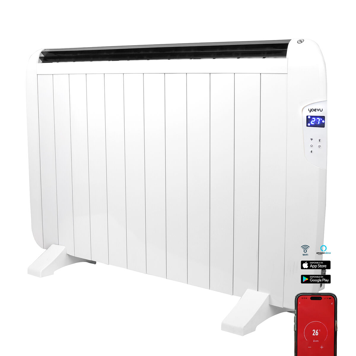 YOEVU - Emisor térmico de aluminio 2000W Control a distancia