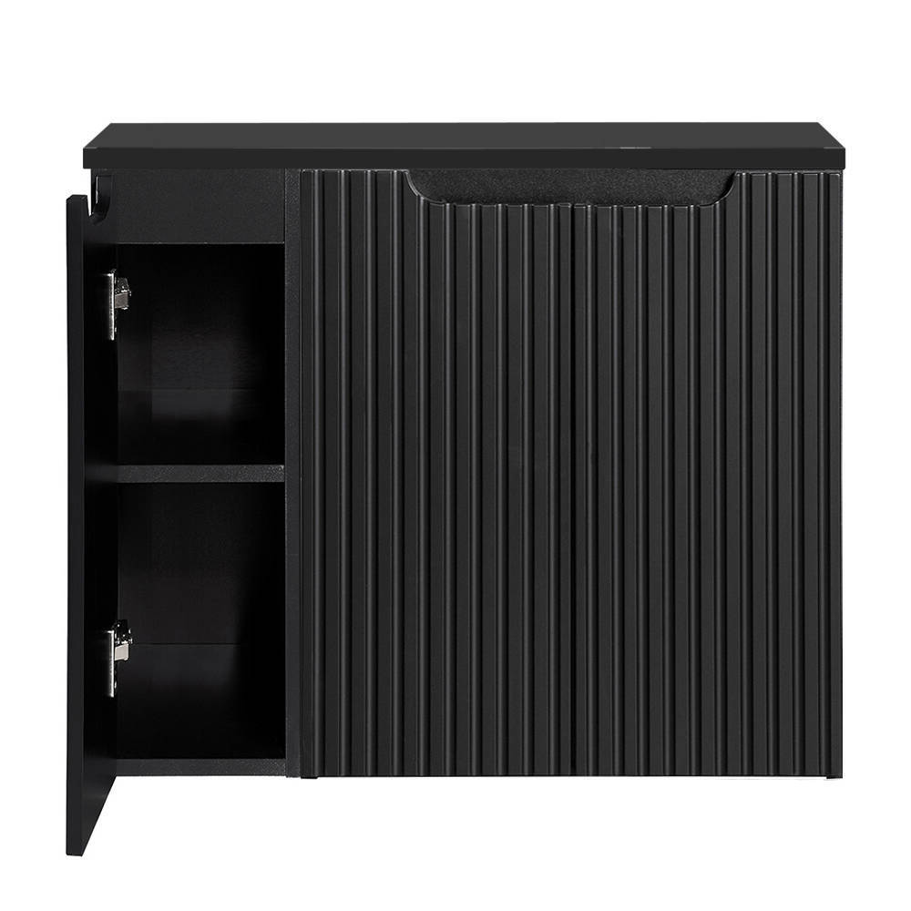 Mueble de baño bajo lavabo newport con 3 puertas 80x60x40 cm - negro [en.casa]