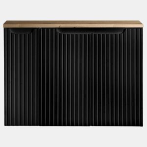 Móvel de casa de banho para lavatório Newport com 3 portas 80x60x40 cm - Efeito pretocarvalho en.casa