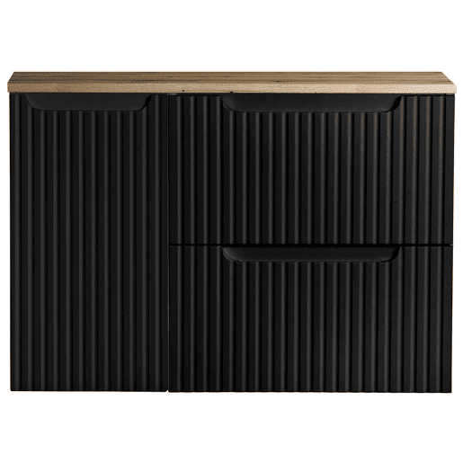Móvel de casa de banho para lavatório Newport com 2 gavetas MDF 80x60x40 cm - CarvalhoPreto