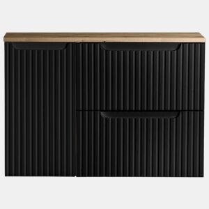 Móvel de casa de banho para lavatório Newport com 2 gavetas MDF 80x60x40 cm - CarvalhoPreto
