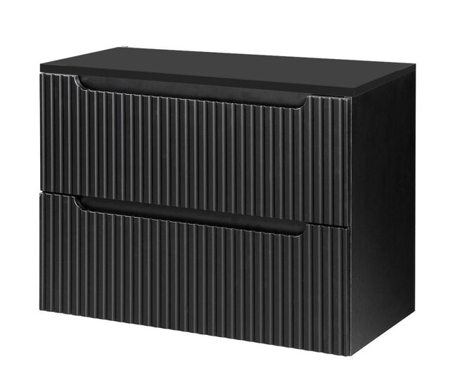 Mueble bajo lavabo newport de pared con 2 cajones mdf 80x60x40 cm - negro