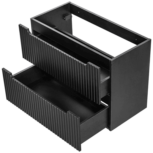 Móvel de casa de banho para lavatório Newport com 2 gavetas MDF 80x60x40 cm - Preto