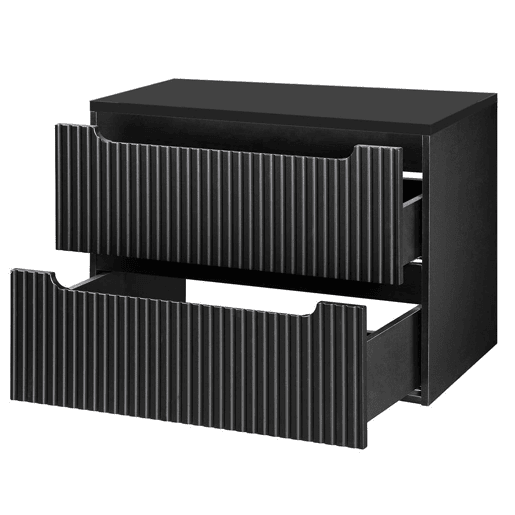Móvel de casa de banho para lavatório Newport com 2 gavetas MDF 80x60x40 cm - Preto