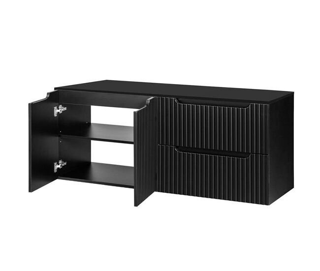 Mueble bajo lavabo newport mural con 2 cajones mdf 160x60x40 cm - negro