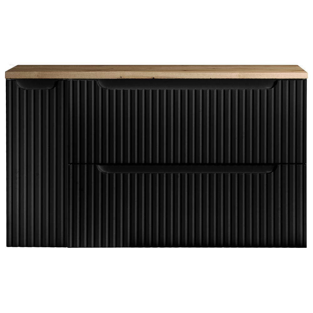 Mueble de baño bajo lavabo newport 100x60x40 cm - negro/efecto roble