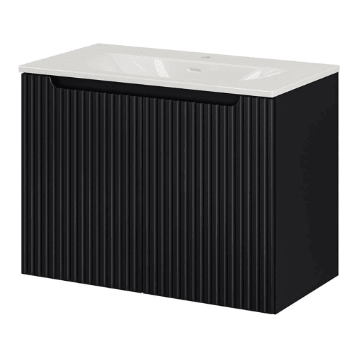 Móvel de casa de banho Newport com lavatório e 2 portas 80x57x39cm - Preto en.casa