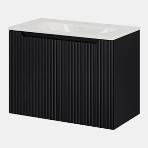 Móvel de casa de banho Newport com lavatório e 2 portas 80x57x39cm - Preto en.casa