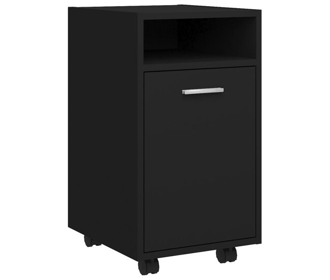 Vidaxl armario auxiliar ruedas madera contrachapada negro 33x38x60 cm