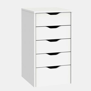 Cômoda Eko 5 gavetas branco escritório moderno móveis de armazenamento de escritório 71x40x43 cm