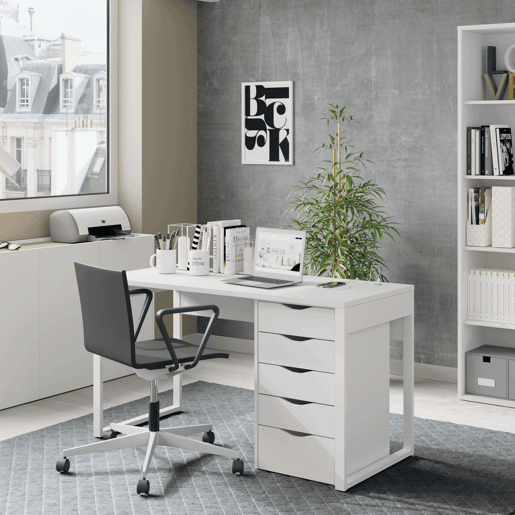 Cômoda Eko 5 gavetas branco escritório moderno móveis de armazenamento de escritório 71x40x43 cm Cômoda Eko 5 gavetas branco escritório moderno móveis de armazenamento de escritório 71x40x43 cm