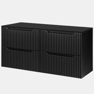 Móvel de casa de banho para lavatório duplo Newport com 4 gavetas MDF 120x60x40 cm - Preto