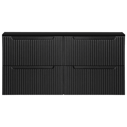 Móvel de casa de banho para lavatório duplo Newport com 4 gavetas MDF 120x60x40 cm - Preto