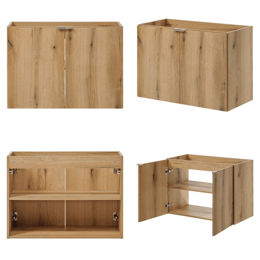 Móvel de casa de banho para lavatório Newport com 2 gavetas e 2 portas MDF 160x60x40 cm - Carvalho
