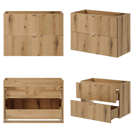 Móvel de casa de banho para lavatório Newport com 2 gavetas e 2 portas MDF 160x60x40 cm - Carvalho