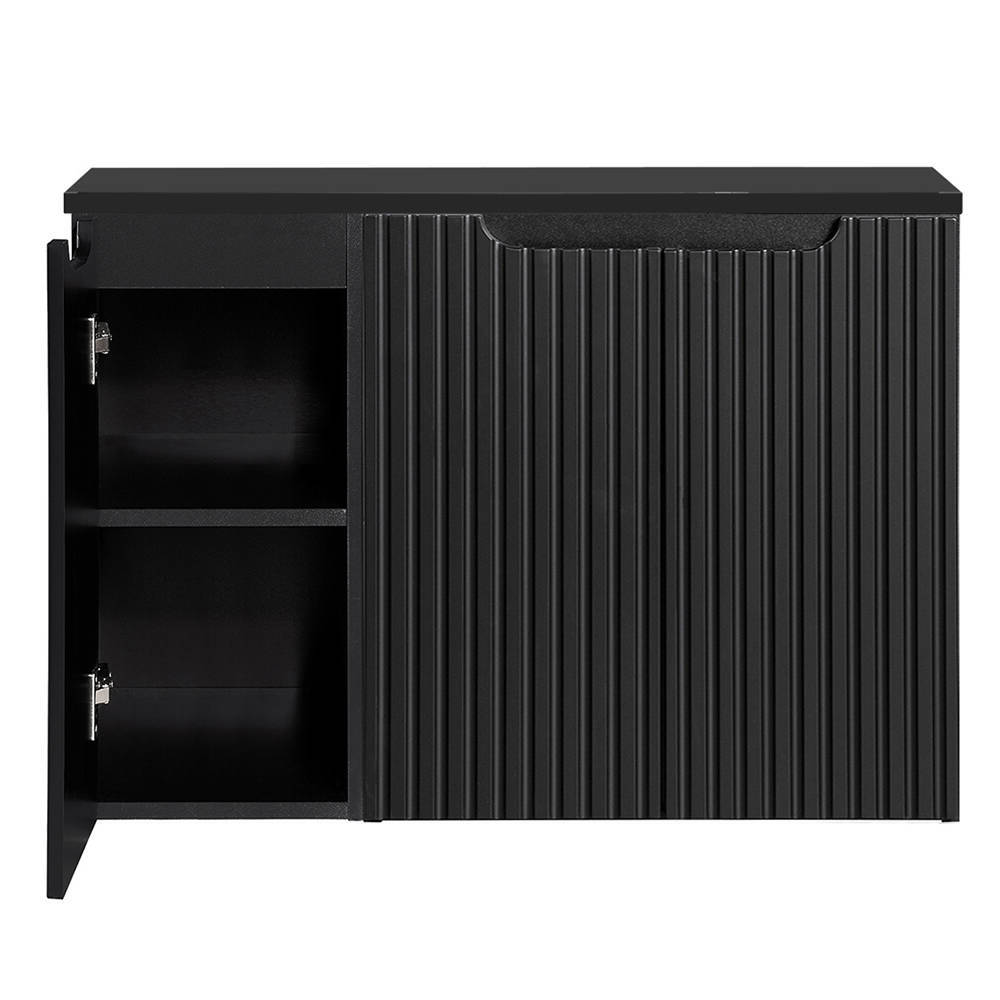 Mueble de baño bajo lavabo newport con 3 puertas 90x60x40 cm - negro [en.casa]