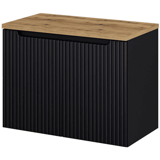 Móvel de casa de banho para lavatório Newport com 2 portas 80x60x40 cm - Efeito pretocarvalho en.casa