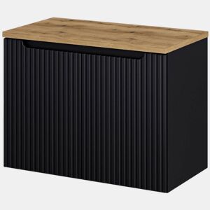 Móvel de casa de banho para lavatório Newport com 2 portas 80x60x40 cm - Efeito pretocarvalho en.casa
