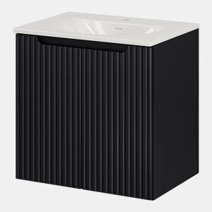 Móvel de casa de banho Newport com lavatório e 2 portas 60x57x39cm - Preto en.casa
