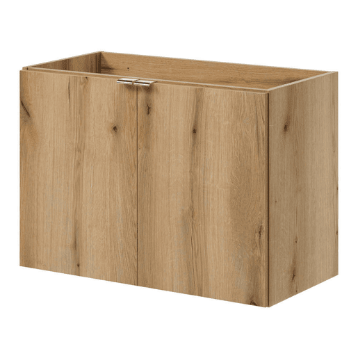 Móvel de casa de banho Newport com lavatório em cerâmica e 2 portas 80x71x40 cm - Carvalho Efeito preto en.casa Móvel de casa de banho Newport com lavatório em cerâmica e 2 portas 80x71x40 cm - Carvalho Efeito preto en.casa
