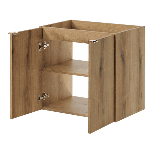 Móvel de casa de banho Newport com lavatório e 2 portas 60x57x39cm - efeito carvalho en.casa