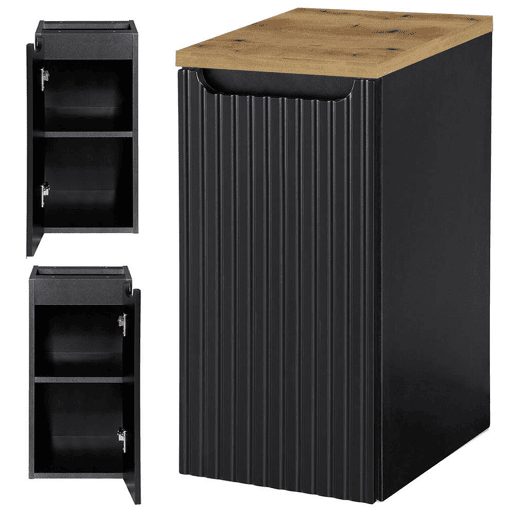 Móvel de casa de banho para lavatório Newport com porta 30x60x40 cm - Efeito pretocarvalho en.casa