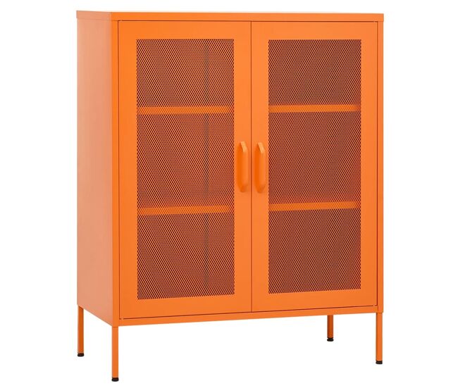 Vidaxl armario de almacenamiento acero naranja 80x35x101,5 cm