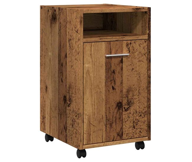 Vidaxl armario ruedas madera contrachapada envejecida 33x38x60 cm