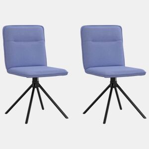 vidaXL Cadeiras de jantar 2 pcs Jeans Tecido Azul