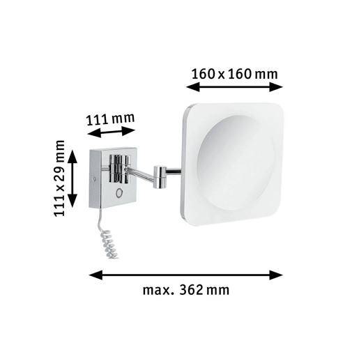 Espelho de Aumento com LED Paulmann Jora 3,3 W 230 V Branco Cromo