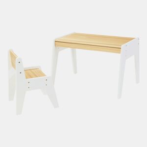 Conjunto de mesa e cadeira para crianças Skinnskatteberg - NaturalBranco en.casa