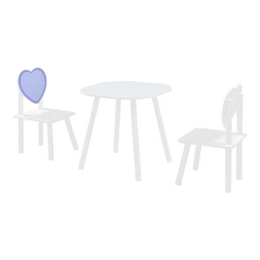 Conjunto de mesa e 2 cadeiras para crianças Siljan - BrancoLilás en.casa