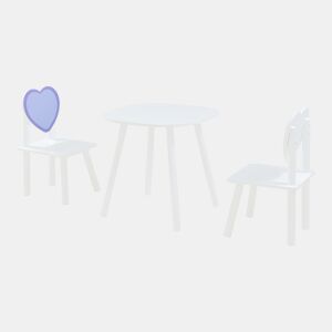 Conjunto de mesa e 2 cadeiras para crianças Siljan - BrancoLilás en.casa