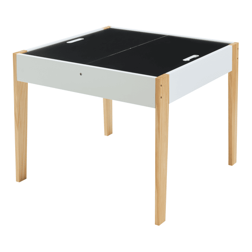 Conjunto de mesa e 2 cadeiras para crianças Smedjebacken com tampos de mesa pintáveis - Branco  Natural en.casa