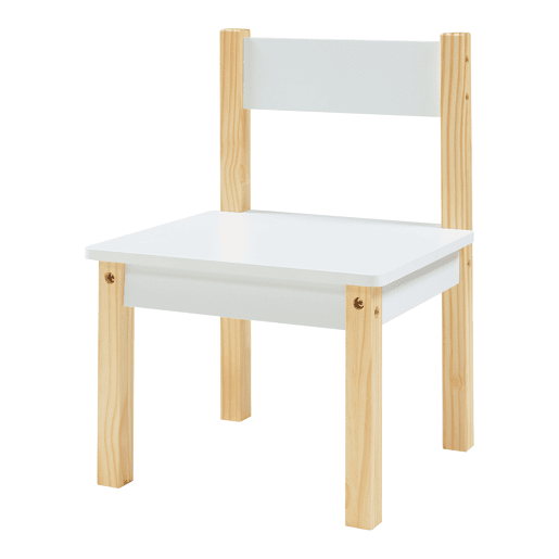 Conjunto de mesa e 2 cadeiras para crianças Smedjebacken com tampos de mesa pintáveis - Branco  Natural en.casa