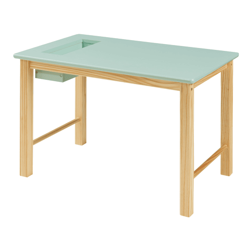 Conjunto de mesa e cadeira para crianças Skjåk Pinho MDF - Natural  Verde menta en.casa