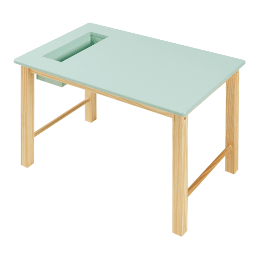 Conjunto de mesa e cadeira para crianças Skjåk Pinho MDF - Natural  Verde menta en.casa