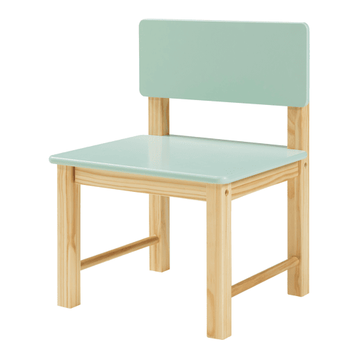 Conjunto de mesa e cadeira para crianças Skjåk Pinho MDF - Natural  Verde menta en.casa