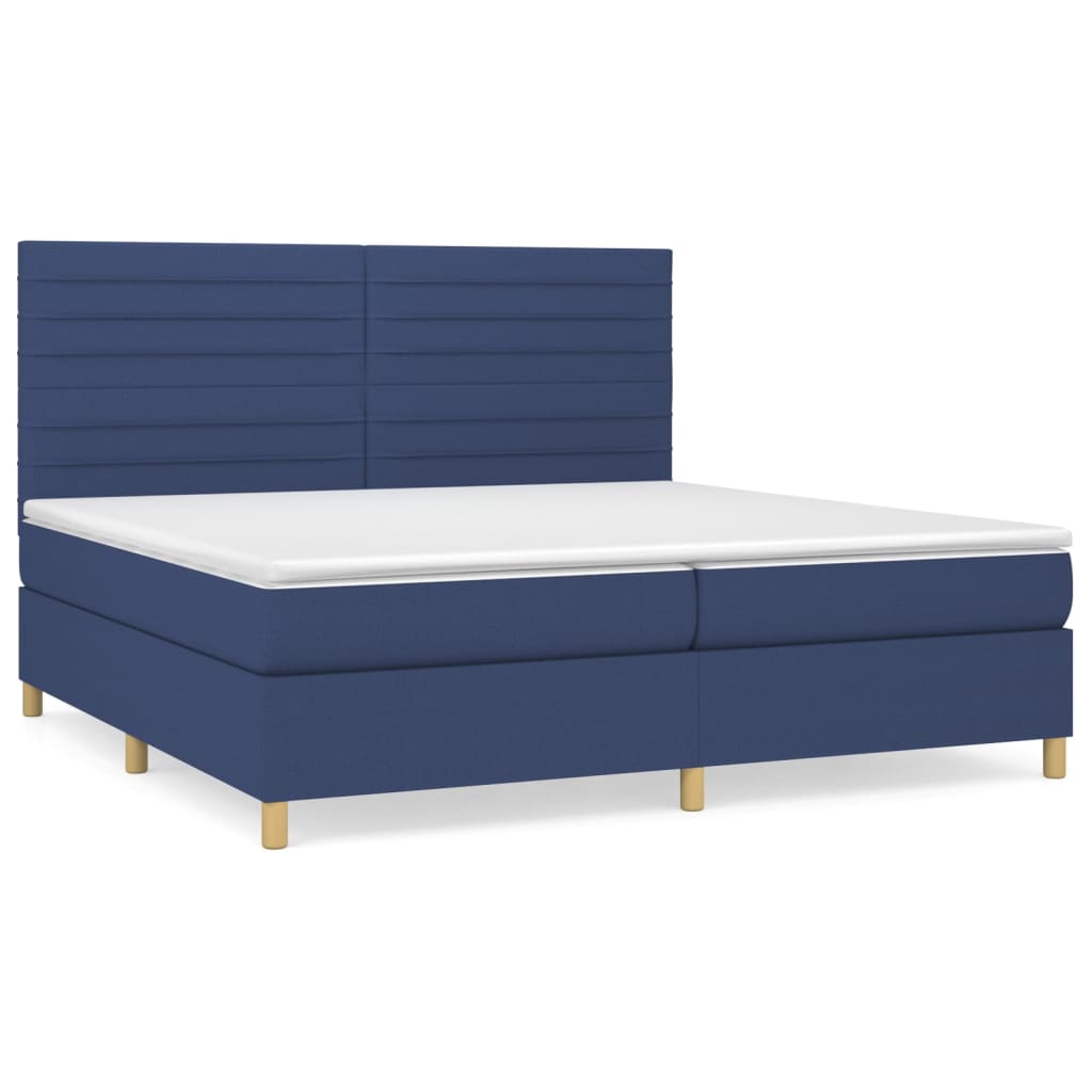 Cama box spring 200x200 Azul