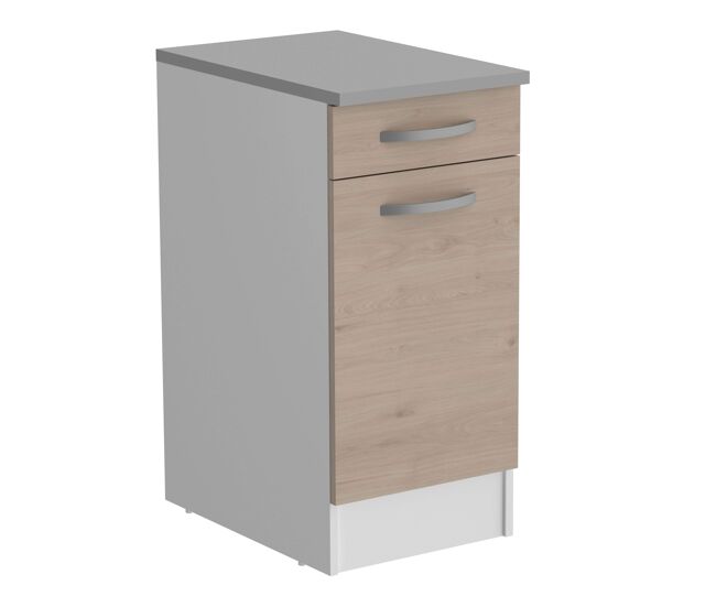 Módulo Cocina Inferior Eko 1C 1P Roble Jackson y Blanco 40x60 cm