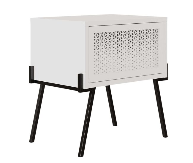 Mesita De Noche Misty Blanco 48x51x34cm Dormitorio