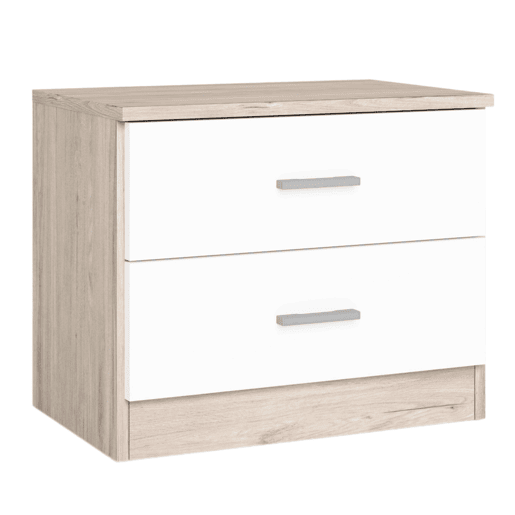 Mesa de cabeceira casal 2 gavetas mesa de cabeceira quarto branco e cor sahara 50x42x33cm Mesa de cabeceira casal 2 gavetas mesa de cabeceira quarto branco e cor sahara 50x42x33cm
