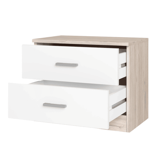 Mesa de cabeceira casal 2 gavetas mesa de cabeceira quarto branco e cor sahara 50x42x33cm Mesa de cabeceira casal 2 gavetas mesa de cabeceira quarto branco e cor sahara 50x42x33cm